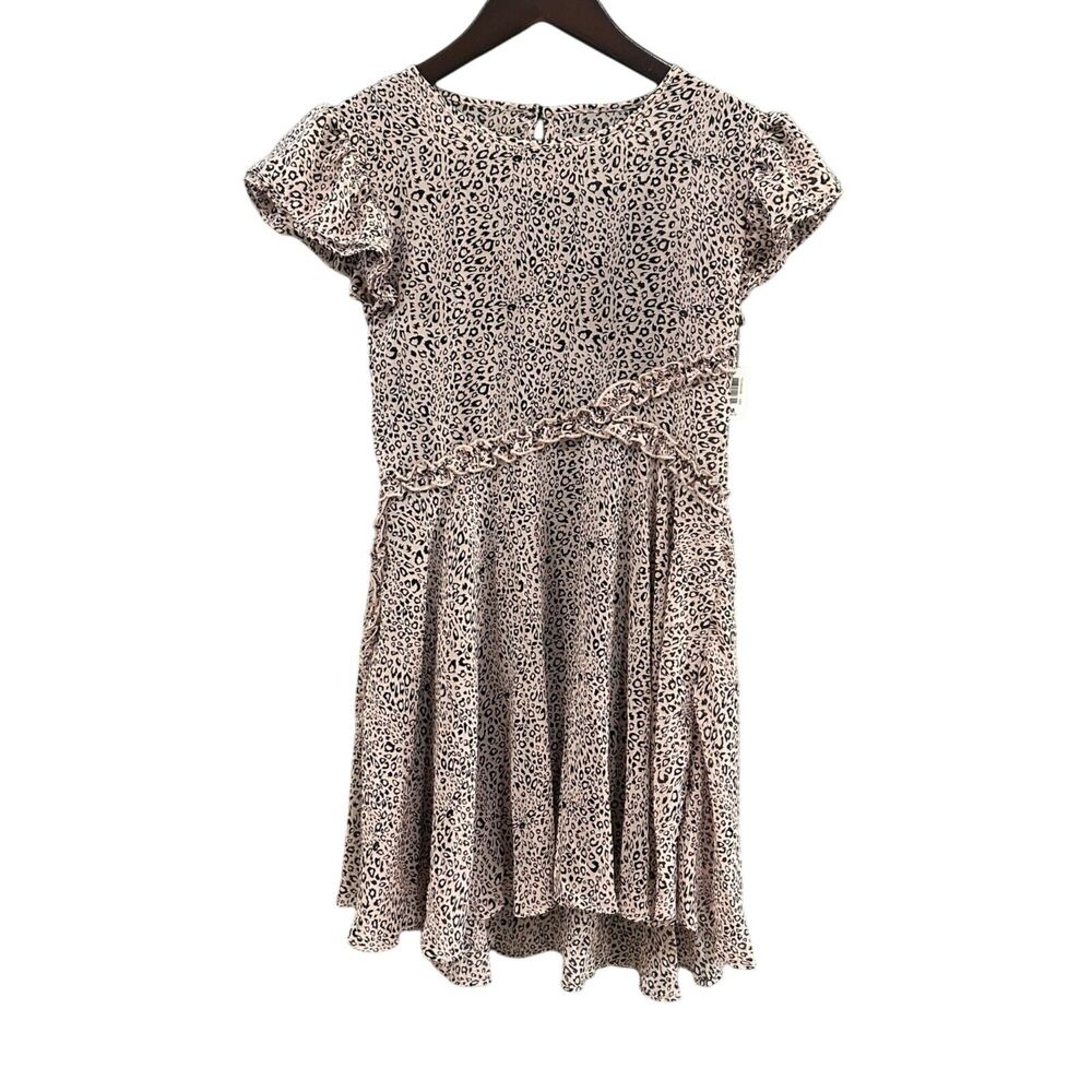 Girls Size 10 Leopard Print Ruffle Dress Kidpik A Line Flowy Casual